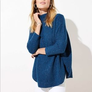 LOFT Mock Neck Poncho Sweater Speckled